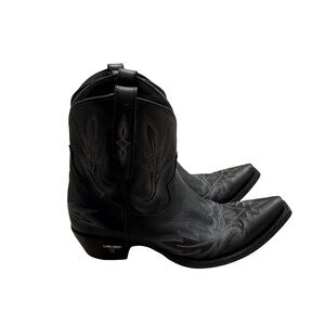 LANE WOMEN'S LEXINGTON WESTERN BOOTIES - SNIP TOE Black leather 8.5